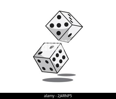 Detailed Pair of Dice Illustration Vector Stock Vector