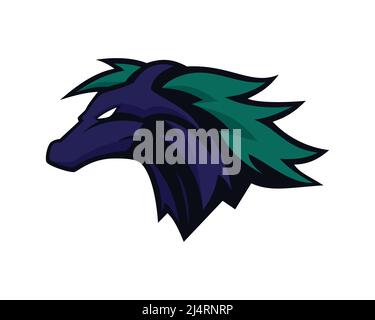 Detailed Horse Head Mascot and Emblem Illustration Vector Stock Vector