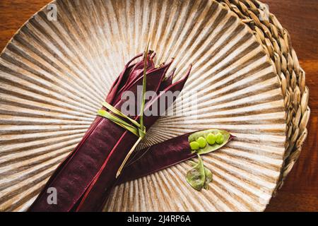 Bundle of Guaje seed pods in Oaxaca, Mexico. Stock Photo