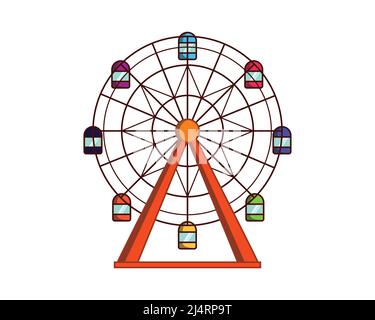 Ferris Wheel as Amusement Park Element Illustration Vector Stock Vector