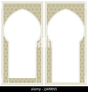 Two frames . Ornament in Arabic geometric style Stock Vector