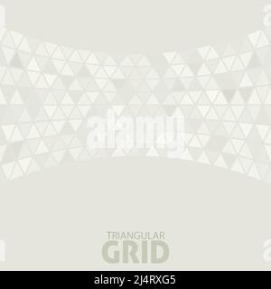 Abstract grey background with a curved line consisting of triangles. Vector pattern Stock Vector