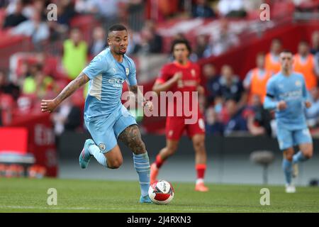 London, UK. 16th Apr, 2022. Gabriel Jesus of Manchester City in action. The Emirates FA Cup, semi final, Manchester City v Liverpool at Wembley Stadium in London on Saturday 16th April 2022.this image may only be used for Editorial purposes. Editorial use only, license required for commercial use. No use in betting, games or a single club/league/player publications.pic by Andrew Orchard/Andrew Orchard sports photography/Alamy Live News Credit: Andrew Orchard sports photography/Alamy Live News Stock Photo