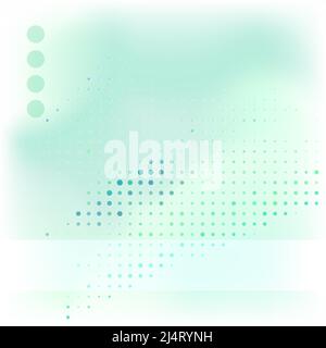 Abstract light green subtle background textured by dots. Halftone raster pattern Stock Photo