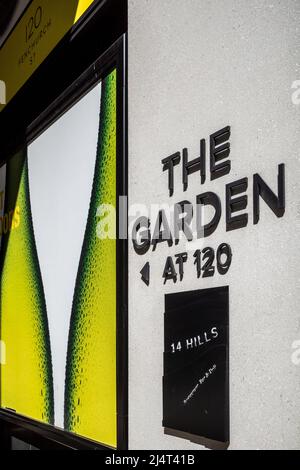 The Garden at 120 Entrance. City of London’s largest public rooftop space, The Garden at 120 is at the Fen Court building at 120 Fenchurch Street. Stock Photo