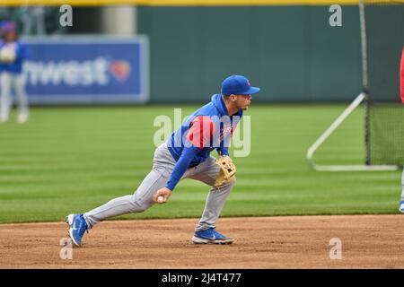 April 16 2022: Chicago shortstop Nico Hoerner (2) in action during