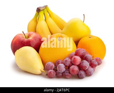 fruit mix path isolated on white Stock Photo
