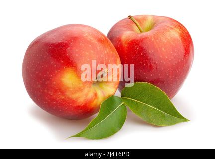 red apple path isolated on white Stock Photo