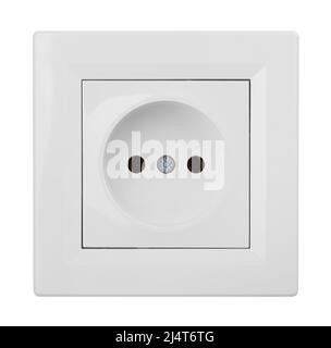 wall plug socket path isolated on white Stock Photo