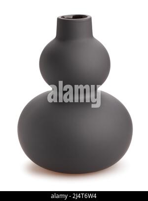 Modern design black ceramic vase isolated on white background Stock ...