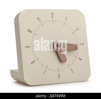 table clock path isolated on white Stock Photo
