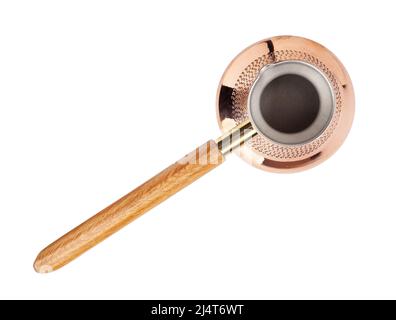 coffee cezve path isolated on white top view Stock Photo