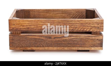 wooden box path isolated on white Stock Photo