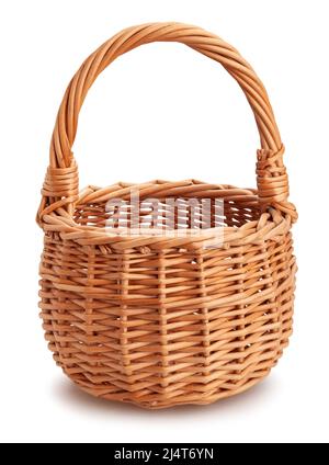wicker basket path isolated on white Stock Photo