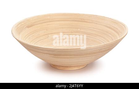 wooden bowl path isolated on white Stock Photo