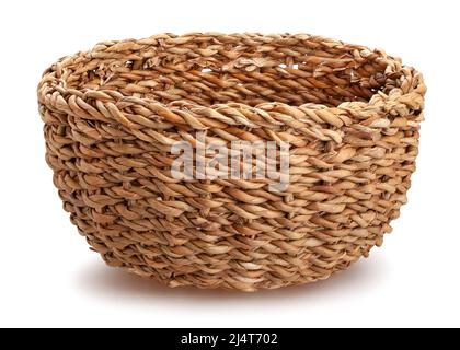wicker basket path isolated on white Stock Photo