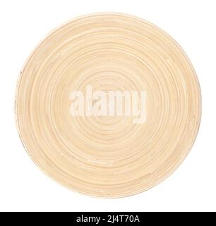 wooden bowl path isolated on white top view Stock Photo