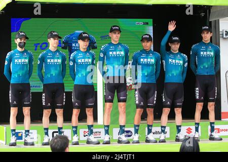 17th 4 2022; Cles, Italy; 2022 UCI Tour of the Alps., Team Kern Pharma; Stock Photo