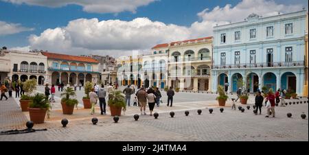 Cuba, Havana.  Plaza Vieja, Old Havana. Stock Photo