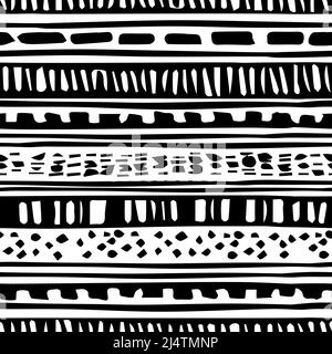 Black white abstract hand drawn abstract seamless repeat endless repeat patterns. Can be used for clothes, textile, cards, invitations, postcards and Stock Vector