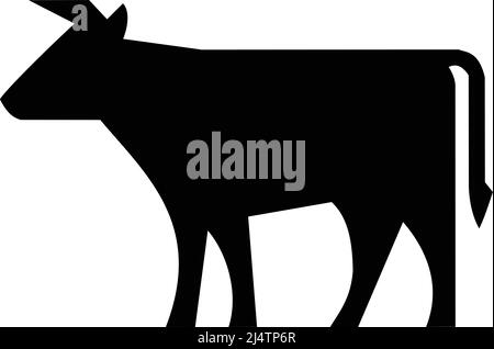 illustrative symbol of a cow in Black/White. Stock Vector