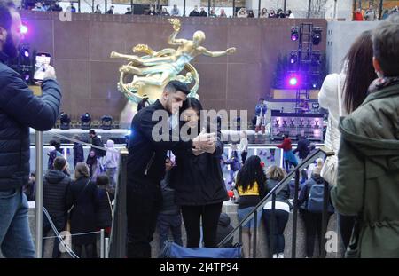 April 17, 2022, New York, USA: (NEW) Easter Celebration in New York. April 17, 2022, New York, USA: Many New Yorkers and tourists crowd the city during the Easter celebration sightseeing, taking pictures and enjoying the parks, Times Square, Broadway shows among others. ItÃ¢â‚¬â„¢s difficult to move around easily especially at Times Square during this Easter celebration. Lots of things to do and see and also good business day for street vendors and performers. And not to forget to mention the Rockefeller centerÃ¢â‚¬â„¢s ski ground special musical dance performance with Dj playing the oldies so Stock Photo