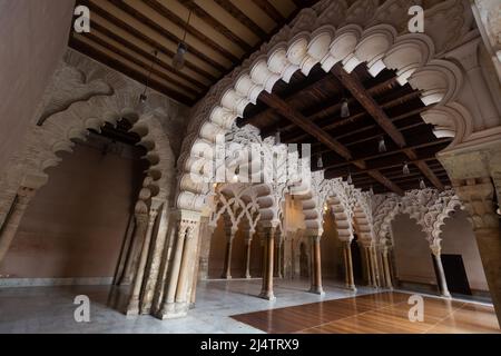 Moorish-Taifa halls in Aljaferia Palace in Zaragoza Stock Photo