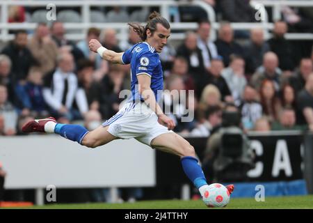 NEWCASTLE UPON TYNE, UK. Caglar Soyuncu of Leicester City during the Premier League match between Newcastle United and Leicester City at St. James's Park, Newcastle on Sunday 17th April 2022. (Credit: Mark Fletcher | MI News) Credit: MI News & Sport /Alamy Live News Stock Photo