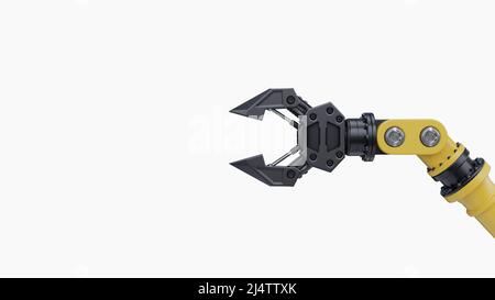 Robot arm grippers for industry on white background.3d rendering Stock Photo
