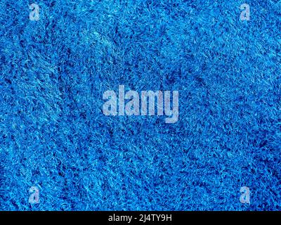 Carpet blue texture. Close-up clean blue rug background. Stock Photo