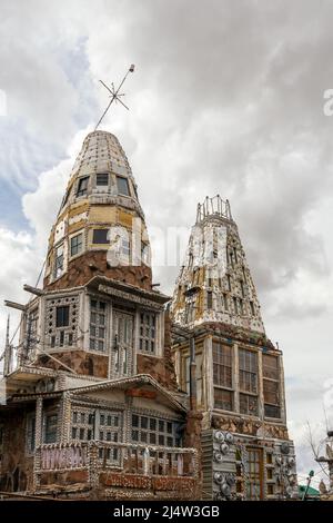 Antonito, Colorado - April 3, 2022: Cano's Castle, built single-handedly by Donald 'Cano' Espinoza, a Native American Vietnam vet Stock Photo