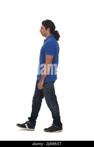 man walking on white background Stock Photo