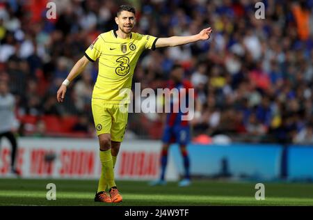 London, UK. 17th Apr, 2022. Jorginho of Chelsea during the Emirates FA Cup match at Wembley Stadium, London. Picture credit should read: Paul Terry/Sportimage Credit: Sportimage/Alamy Live News Stock Photo