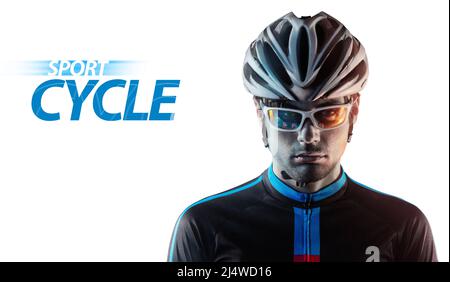 Spost Spost background with copyspace. Cyclist. Dramatic colorful portrait ...