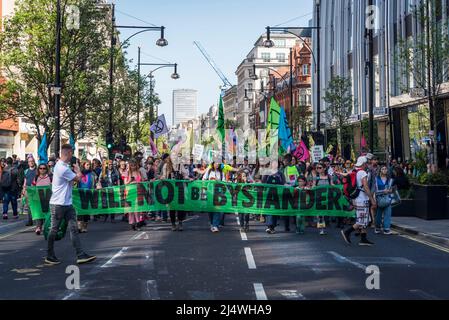 We Will Not Be Bystanders, an Extinction Rebellion protest that fights for climate justice, 16.04.2022, London, England, UK Stock Photo