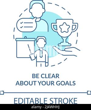 Be clear about your goals turquoise concept icon Stock Vector
