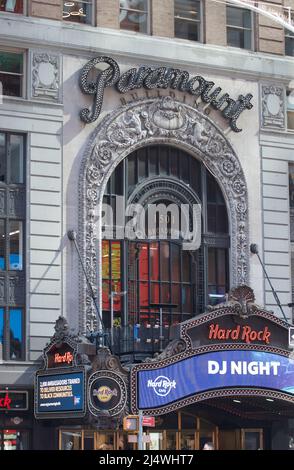 Paramount Theater Marquee in NYC Stock Photo