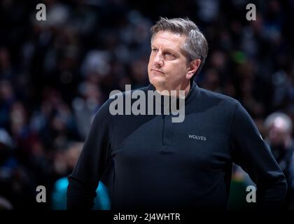 Minneapolis, United States. 15th Feb, 2022. In this photo from Feb. 15, 2022, Minnesota Timberwolves head coach Chris Finch at Target Center in Minneapolis. (Photo by Carlos Gonzalez/Minneapolis Star Tribune/TNS/Sipa USA) Credit: Sipa USA/Alamy Live News Stock Photo