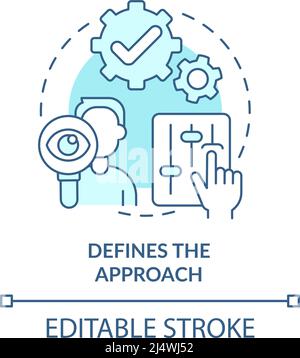 Define approach turquoise concept icon Stock Vector