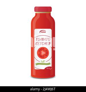 Tomato ketchup bottle Stock Vector