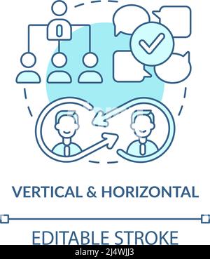 Vertical and horizontal turquoise concept icon Stock Vector
