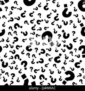 Large and small question mark. chaotic pattern with questions. Stock Vector