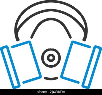 Dust Protection Mask Icon. Bold outline design with editable stroke width. Vector Illustration. Stock Vector