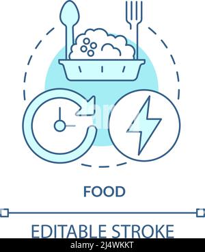 Food turquoise concept icon Stock Vector