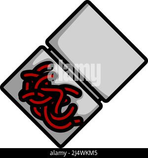 Icon Of Worm Container. Editable Bold Outline With Color Fill Design. Vector Illustration. Stock Vector