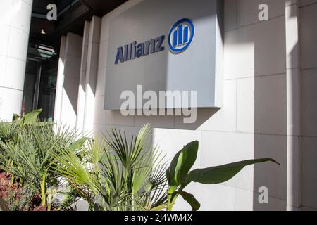 Allianz Insurance London office exterior showing signage, Gracechurch Street, London Stock Photo