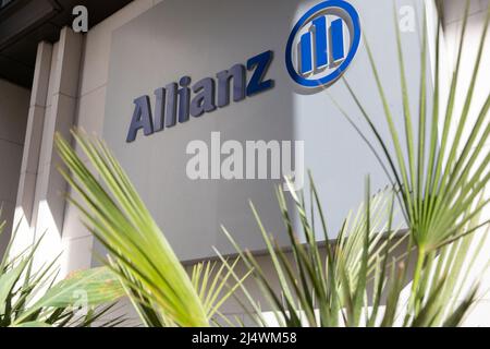 Allianz Insurance London office exterior showing signage, Gracechurch Street, London Stock Photo