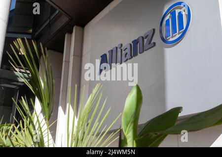 Allianz Insurance London office exterior showing signage, Gracechurch Street, London Stock Photo