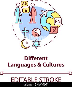 Different languages and cultures concept icon Stock Vector