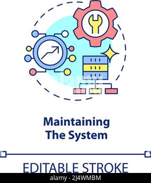 Maintaining system concept icon Stock Vector
